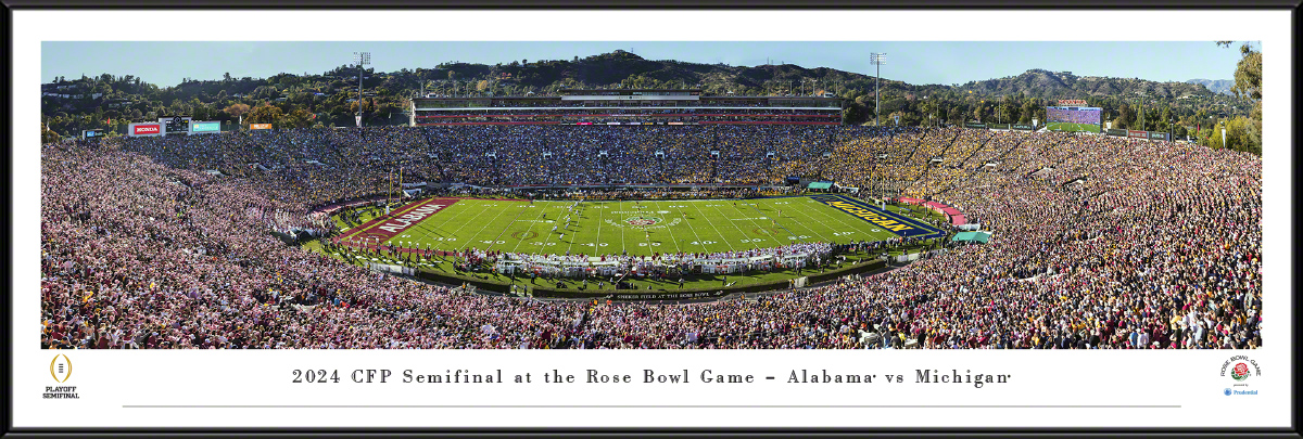 2024 Rose Bowl Game Kickoff - Michigan Wolverines vs. Alabama Crimson Tide Panoramic Fan Cave Wall Decor