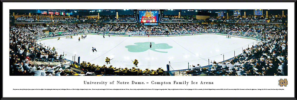 Notre Dame Fighting Irish Hockey - Compton Family Ice Arena Panoramic Fan Cave Wall Decor