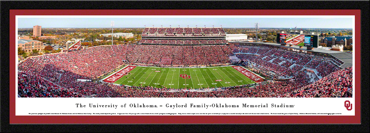 Oklahoma Sooners Football - Gaylord Family Oklahoma Memorial Stadium Panoramic Fan Cave Wall Decor