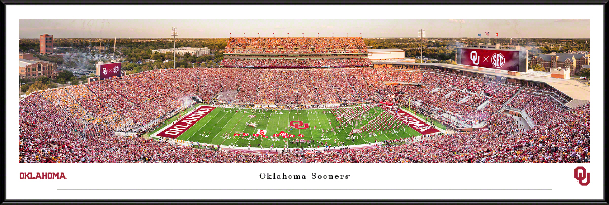 Oklahoma Sooners Football - Gaylord Family Oklahoma Memorial Stadium Panoramic Fan Cave Wall Decor