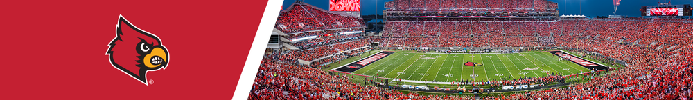 Louisville Football at Papa John's Cardinal Stadium - Blakeway Panoramas  NCAA College Print with Deluxe Frame and Double Mat 