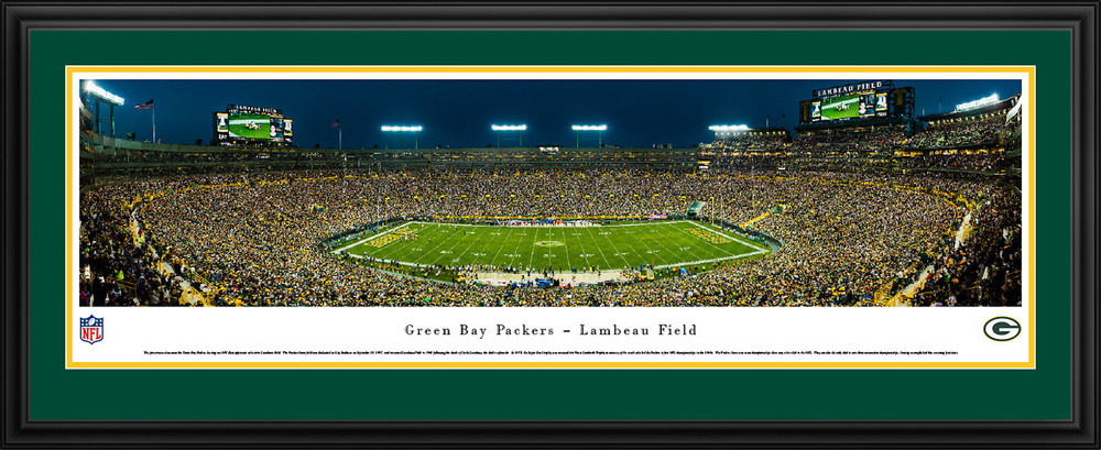 Green Bay Packers Panoramic Poster - Lambeau Field Night
