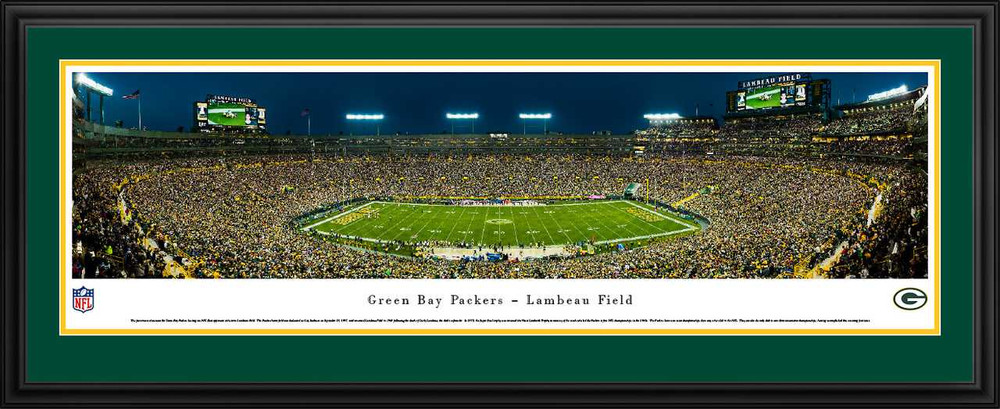 Green Bay Packers Panoramic Poster - Lambeau Field Night