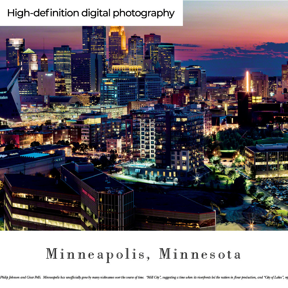 Saint Paul, Minnesota Twilight City Skyline Panoramic Picture