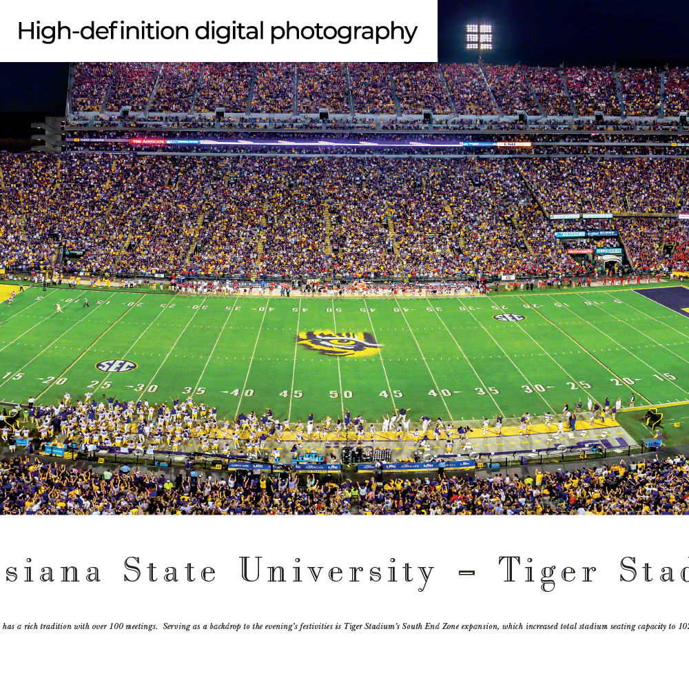 lsu football stadium at night