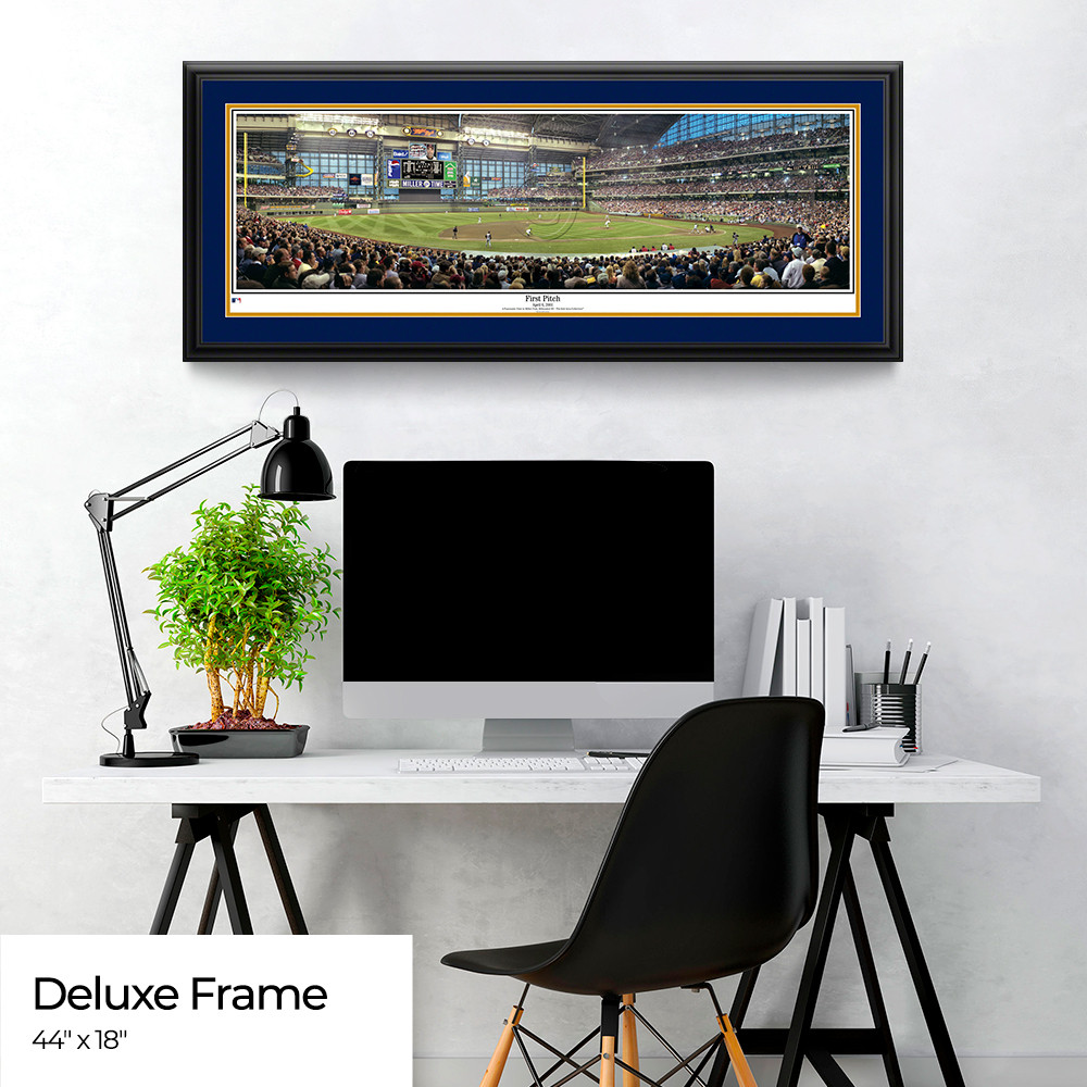 Milwaukee Brewers Panoramic Poster - First Pitch at Miller Park