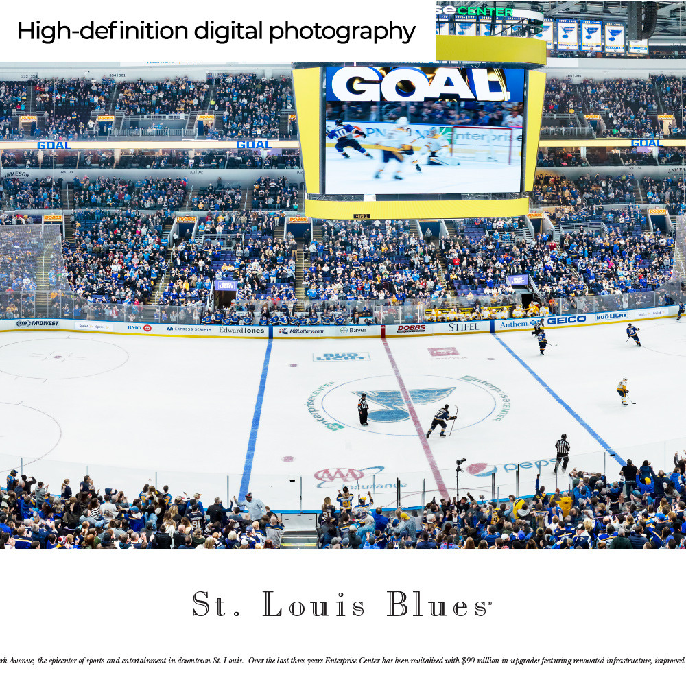St. Louis Blues Banner Raising at the Enterprise Center Panoramic Poster