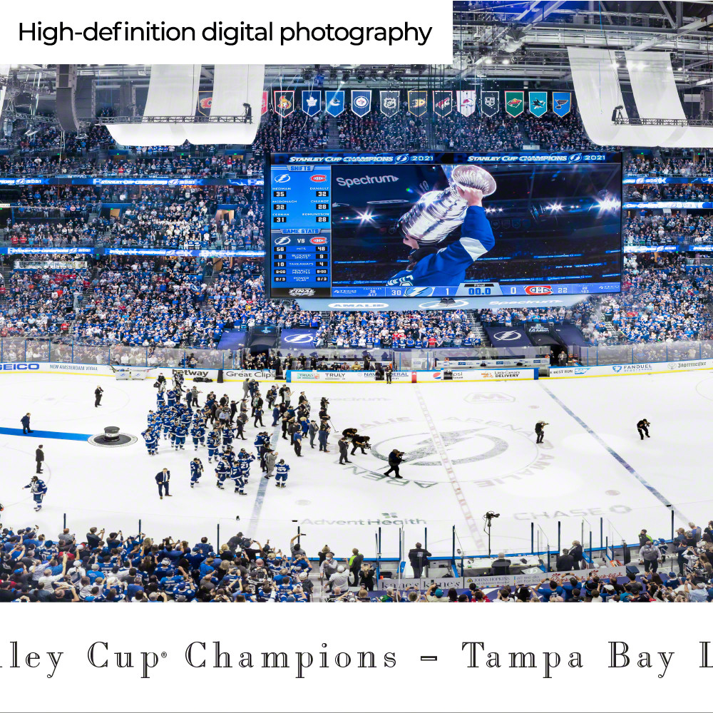 Tampa Bay Lightning 2021 Stanley Cup Champions 35.70'' x 12.75'' Wood Sign