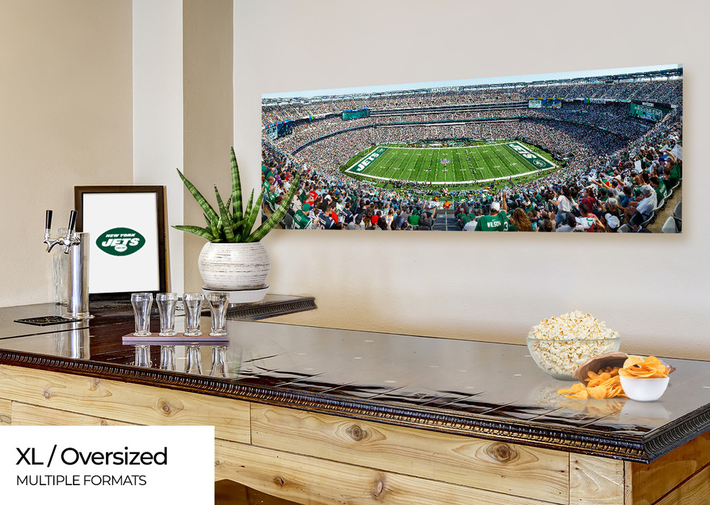 New York Jets Panoramic Poster - MetLife Stadium NFL Fan Cave Decor