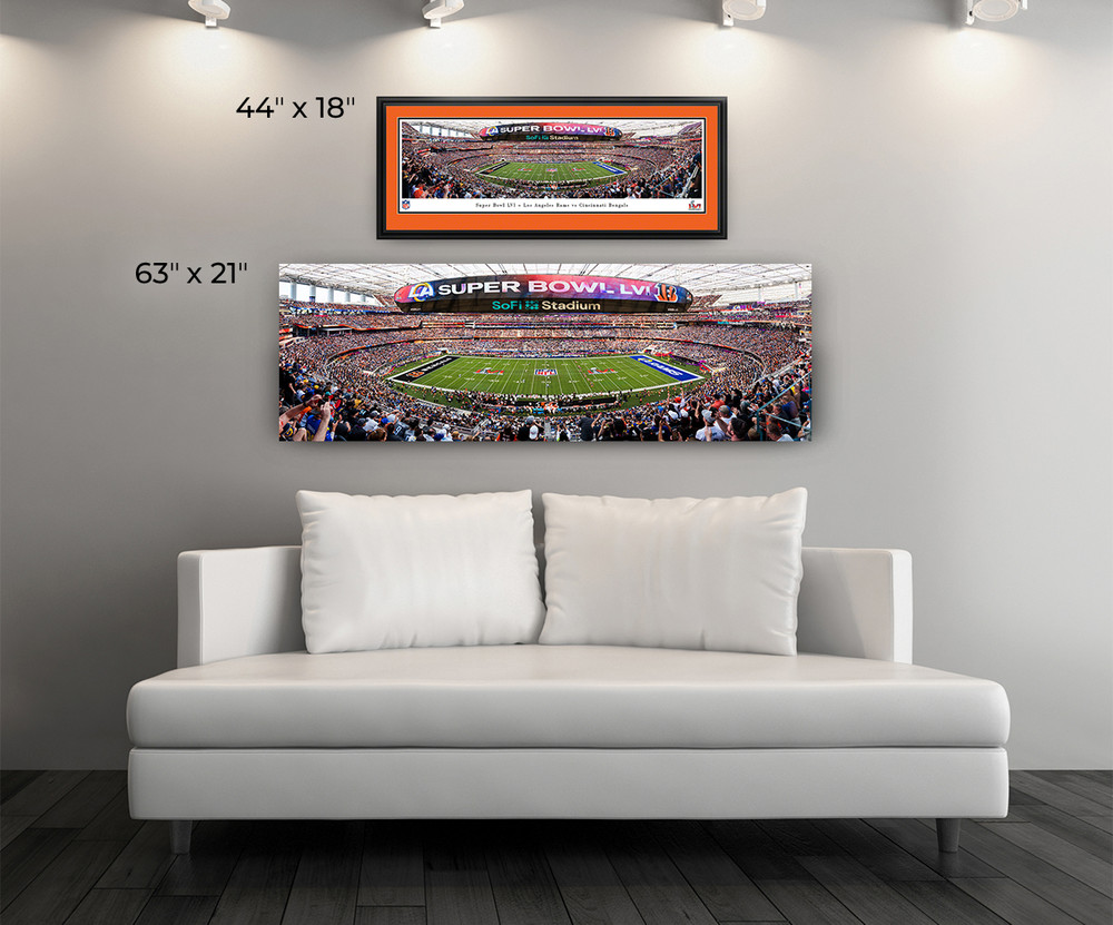 2022 Super Bowl LVI Kickoff Panoramic Poster - Los Angeles Rams vs