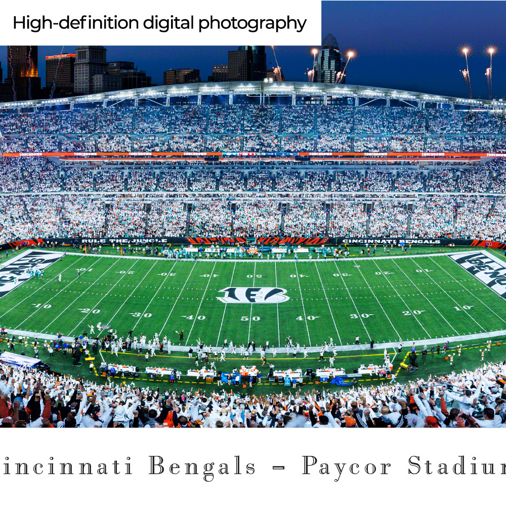 Cincinnati Bengals 50 Yd Panoramic Picture - Paycor Stadium NFL Fan Cave  Decor