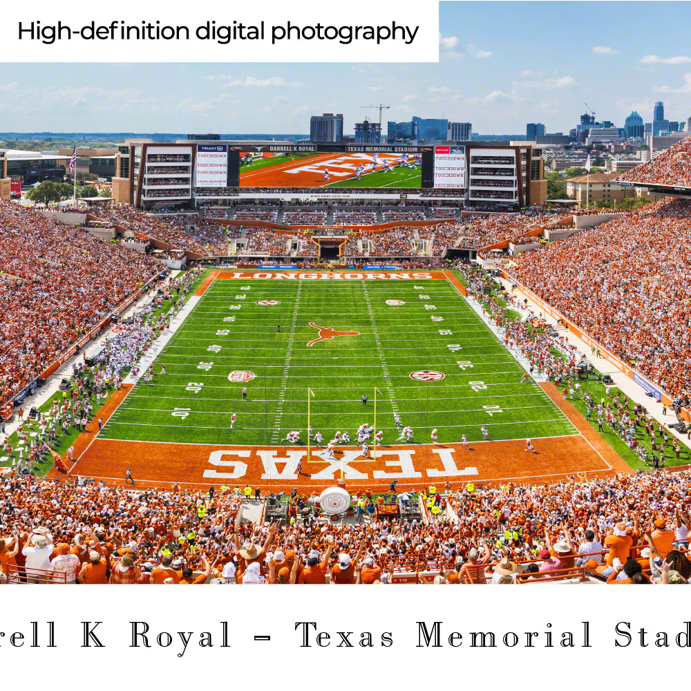 Texas Longhorns End Zone Panoramic Picture DKR Texas Memorial