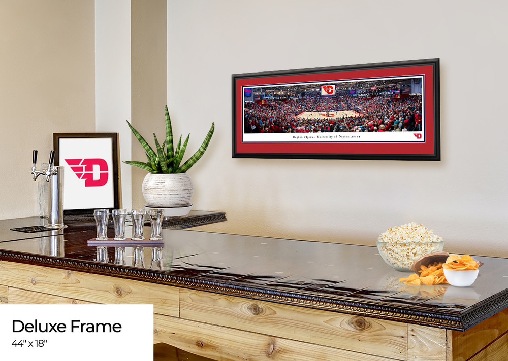 Dayton Flyers Basketball Panoramic Picture - UD Arena Fan Cave Decor