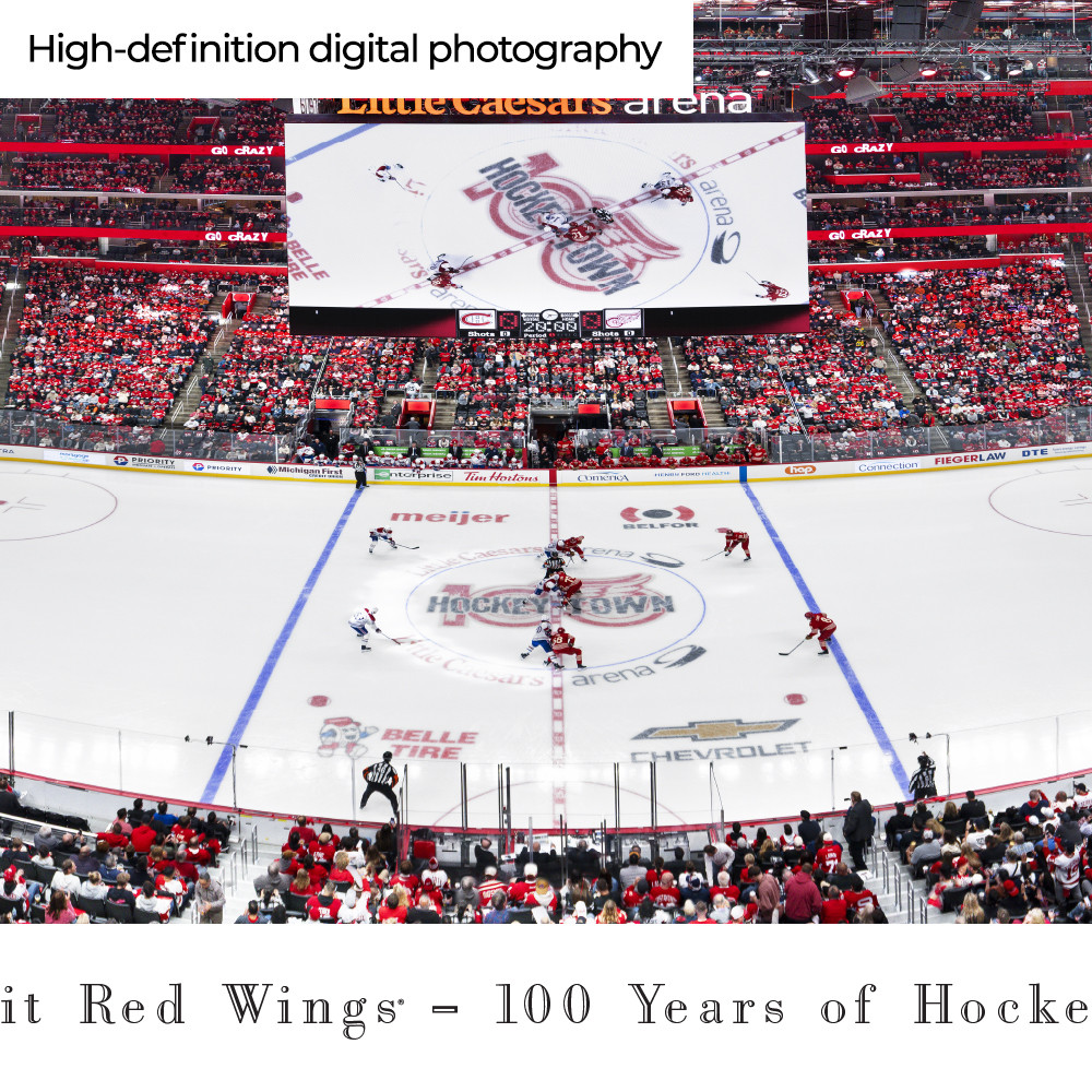 Detroit Red Wings Puck Drop Panoramic Picture - Centennial Season