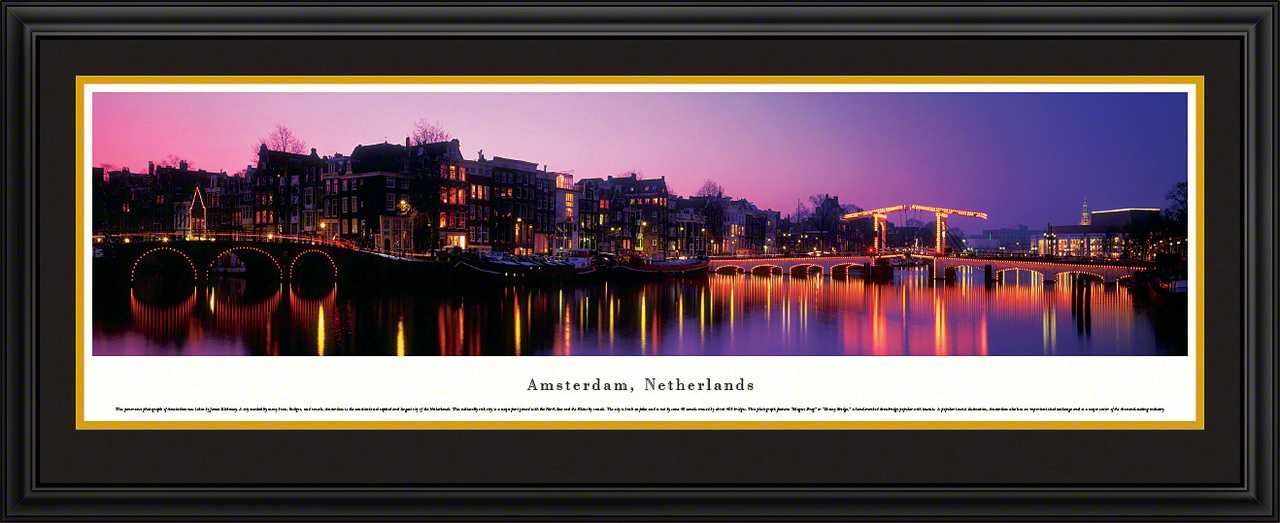 Amsterdam, Netherlands Panoramic Skyline Picture - Twilight