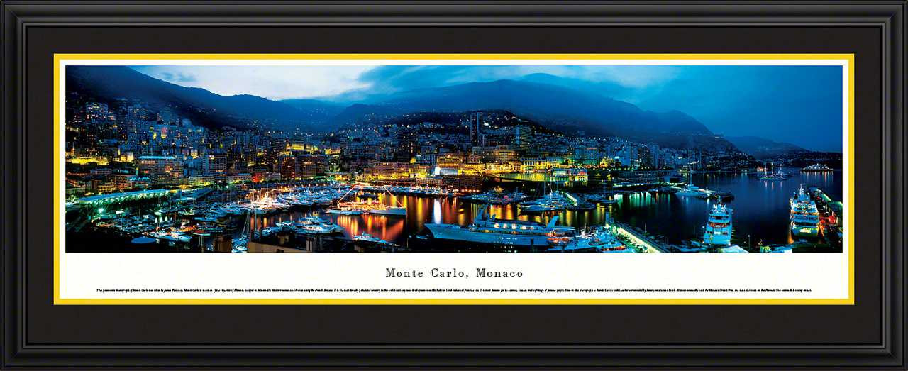 Monte Carlo, Monaco City Skyline Panoramic Picture - Twilight
