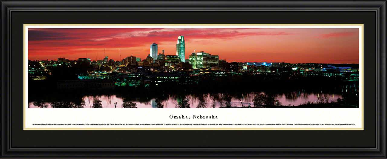 Omaha, Nebraska Skyline Panoramic Picture - Twilight