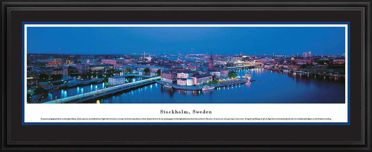 Stockholm, Sweden City Skyline Panoramic Picture - Twilight