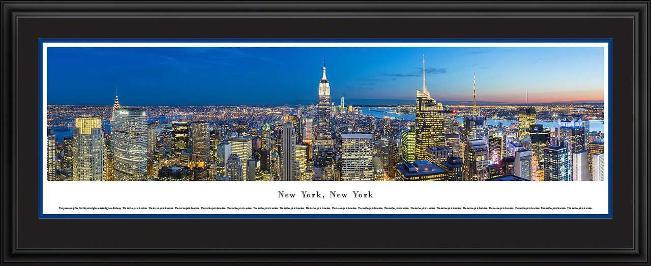 New York City Skyline Panoramic Picture - Midtown Manhattan - Twilight