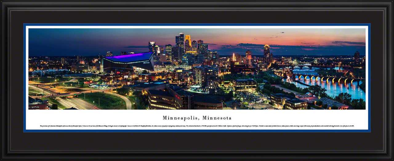 Minneapolis, Minnesota Skyline Panoramic Picture - Twilight