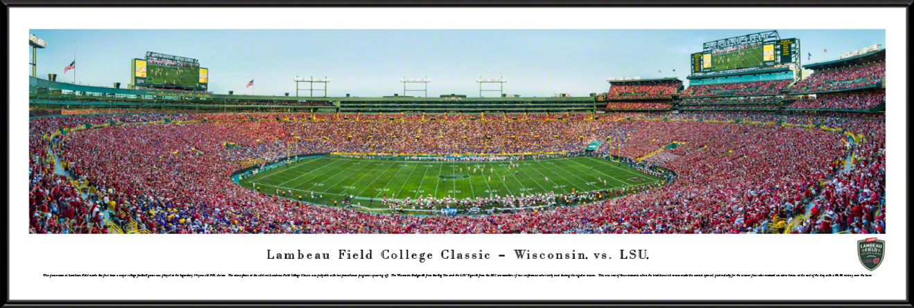 Lambeau Field College Classic - Wisconsin Badgers vs. LSU Tigers Panoramic Picture