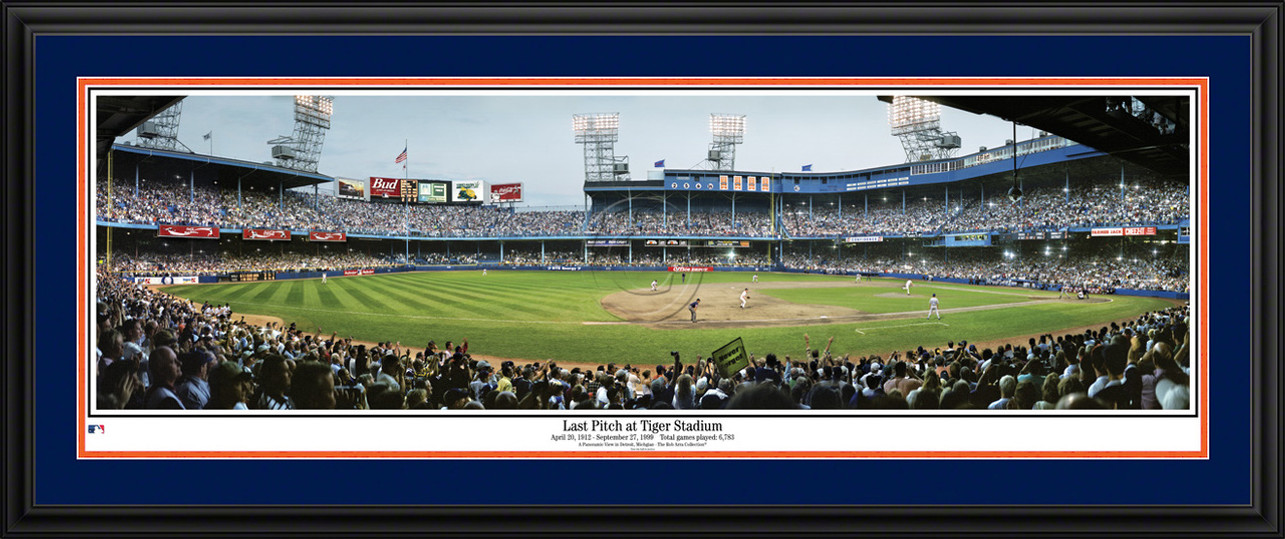 Detroit Tigers Panoramic Picture - Last Pitch at Tiger Stadium MLB Wall Decor