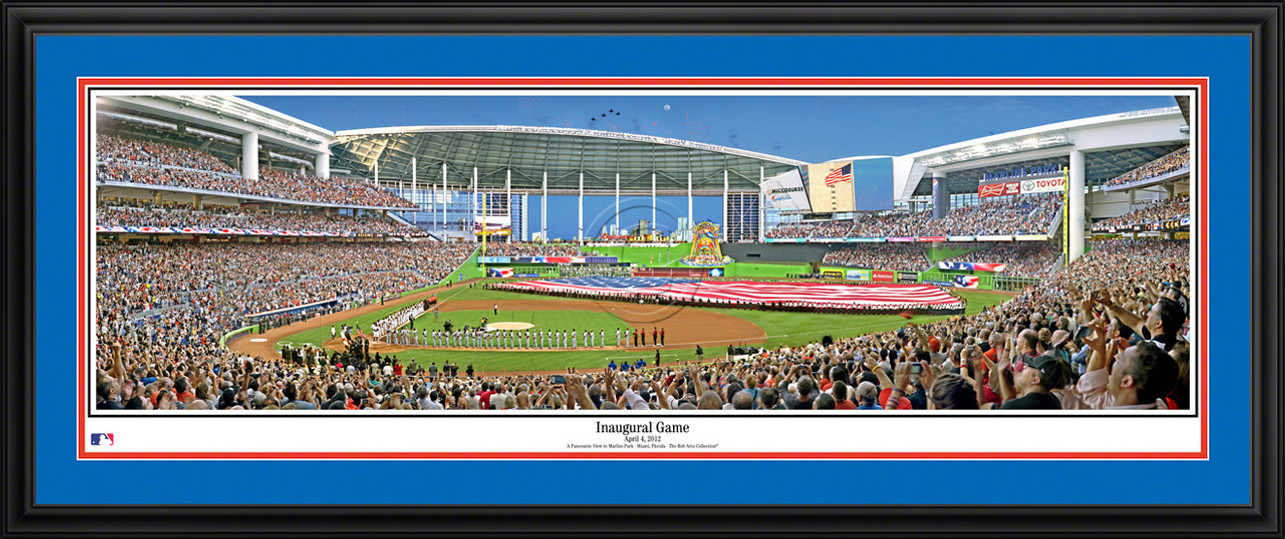 Miami Marlins Panoramic Picture - Inaugural Game MLB Wall Decor