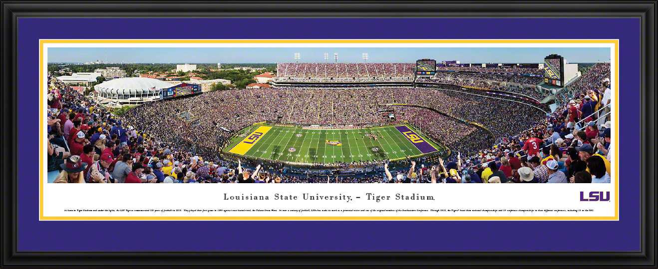 LSU Tigers Football Poster Panoramic Fan Cave Decor