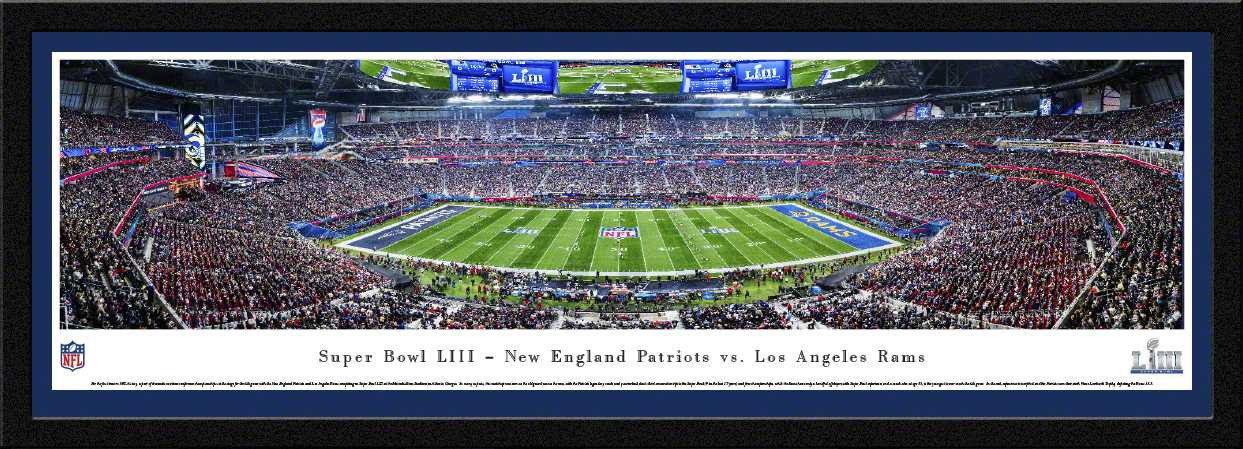 2019 Super Bowl LIII Panoramic Poster - New England Patriots vs. Los Angeles Rams