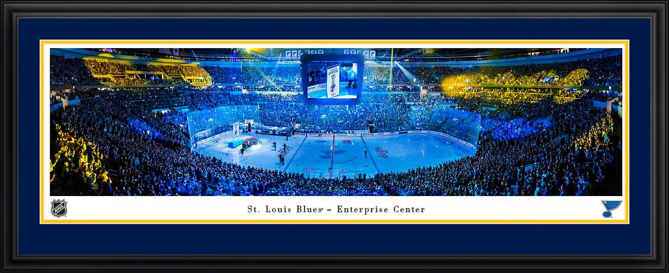 St. Louis Blues Panoramic Poster - Enterprise Center Fan Cave Picture
