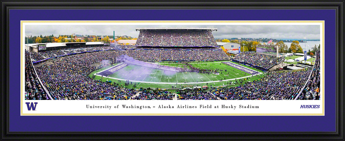 Washington Huskies Football Panoramic Poster - Husky Stadium Picture