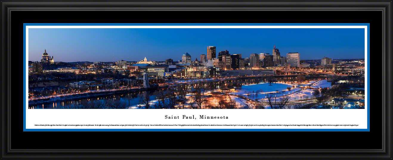 Saint Paul, Minnesota Twilight City Skyline Panoramic Picture
