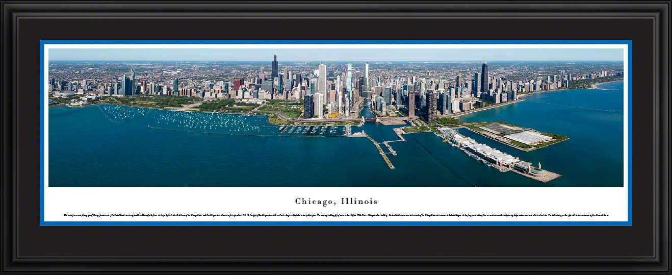 Chicago, Illinois City Skyline Panoramic Picture - Downtown