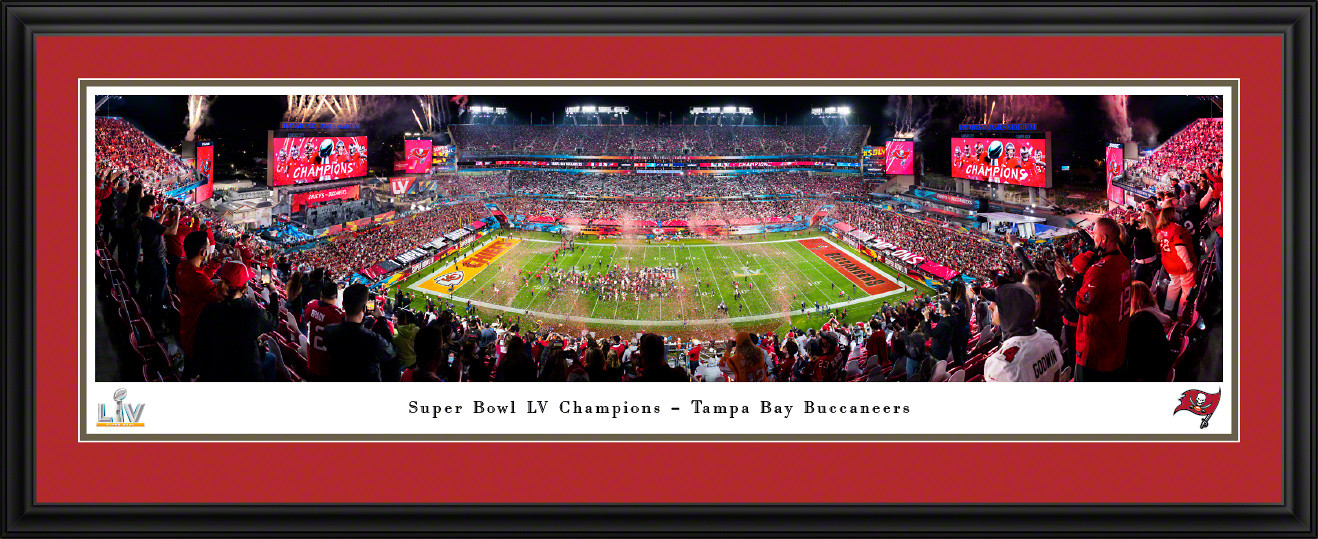 2021 Super Bowl LV Champions Panoramic Poster - Tampa Bay Buccaneers