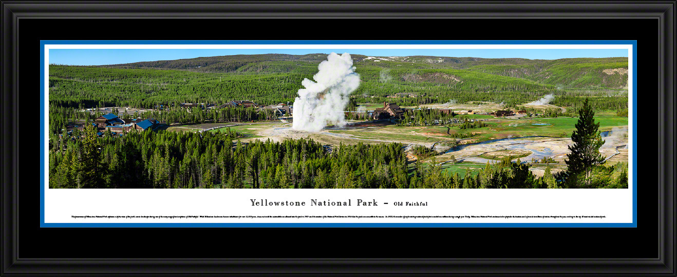 Yellowstone National Park Panoramic Wall Decor - Old Faithful Picture