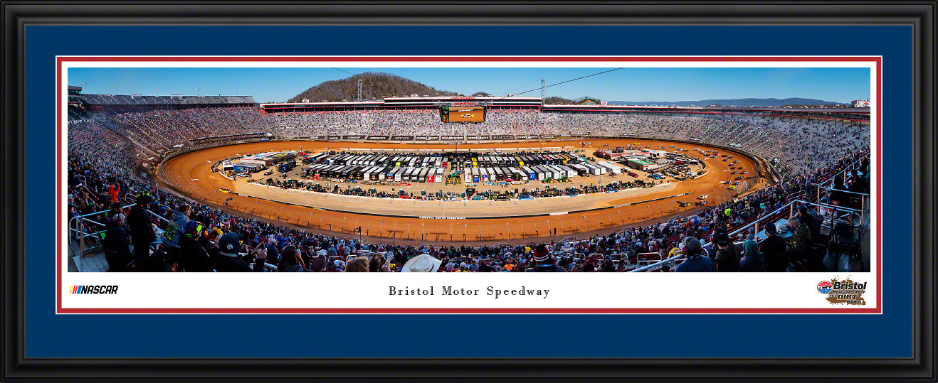 Bristol Motor Speedway Dirt Race Panoramic Poster - NASCAR Aerial