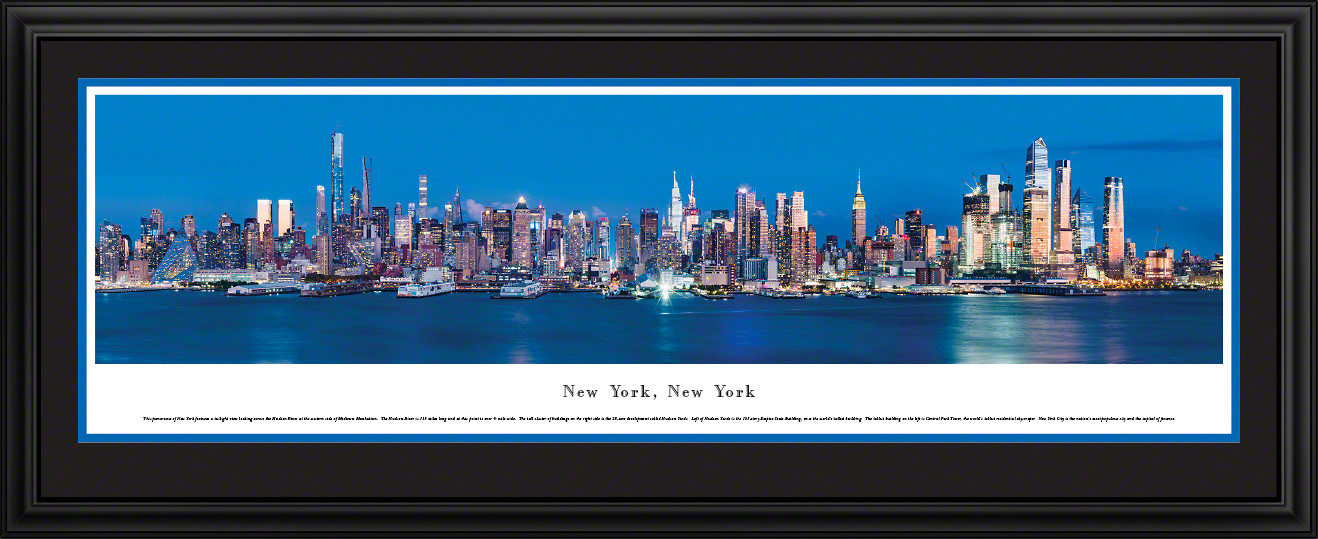 New York City Skyline Panoramic Wall Decor - Manhattan and