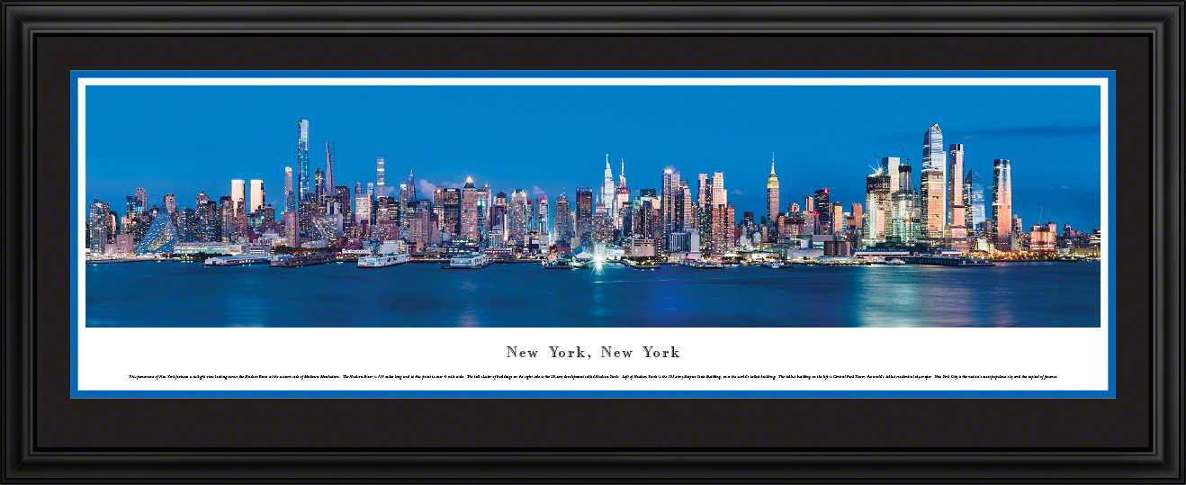 New York City Skyline Panoramic Wall Decor - Manhattan and the