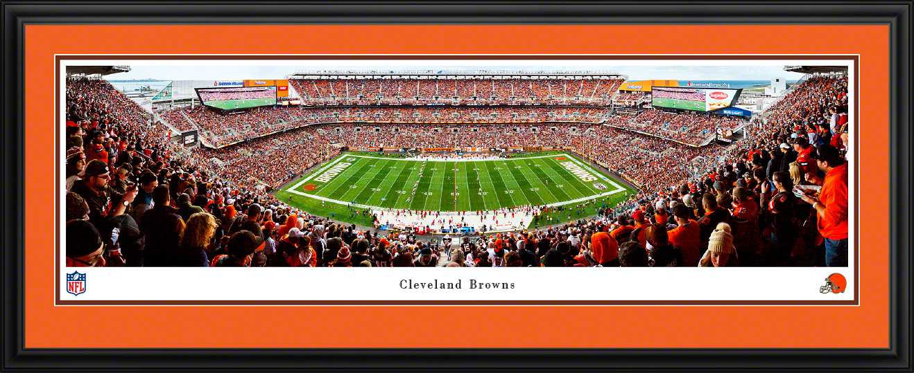 Cleveland Browns Panoramic Poster - FirstEnergy Stadium NFL Fan Cave Decor