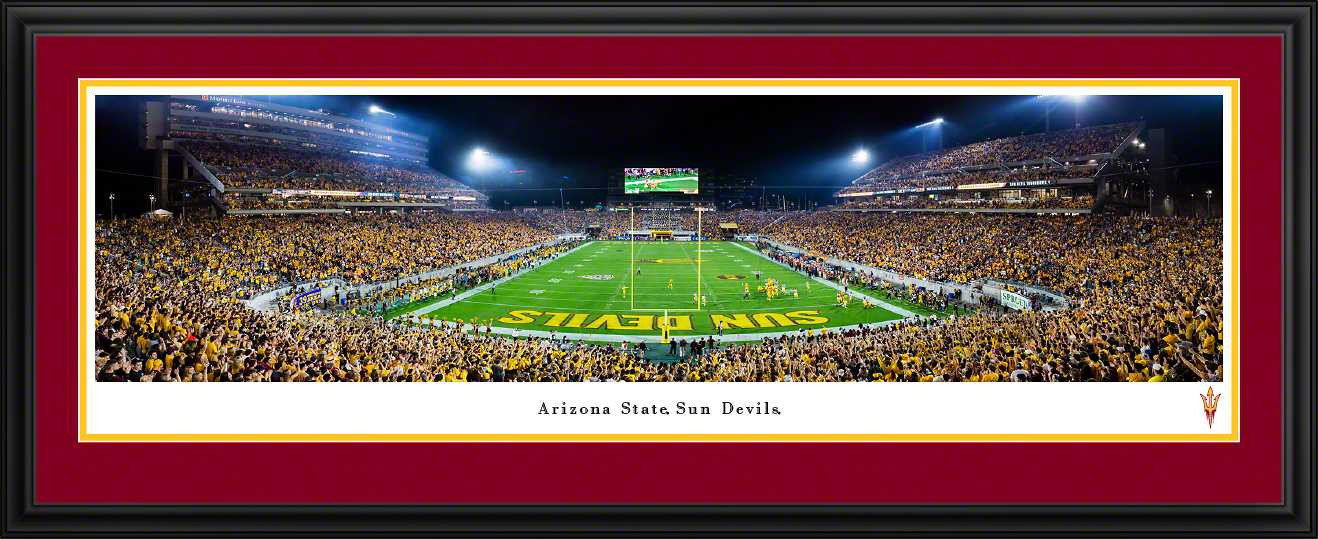 Arizona State Sun Devils End Zone Panoramic Picture - Sun Devil Stadium Fan Cave Decor
