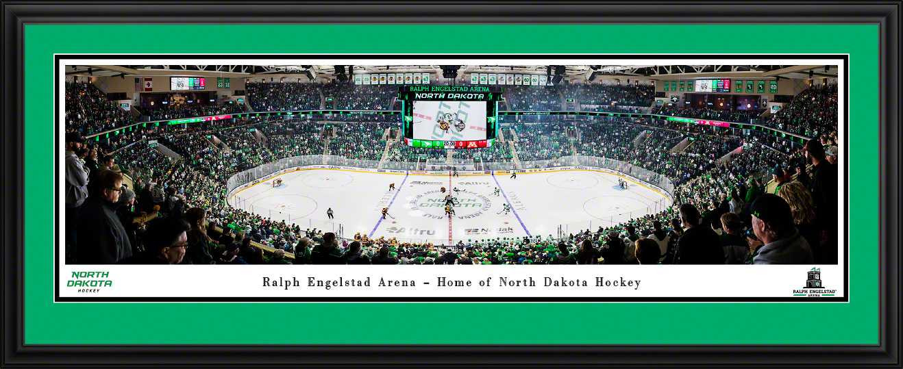 North Dakota Fighting Hawks Hockey Panoramic Picture - Ralph Engelstad Arena Fan Cave Decor