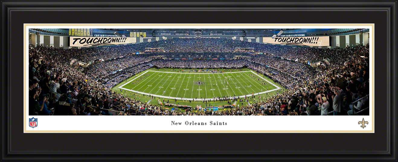 New Orleans Saints Panoramic Picture - Caesars Superdome NFL Fan Cave Decor