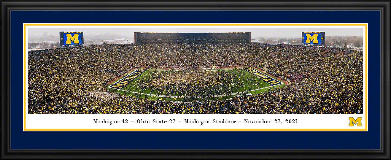 Michigan Wolverines Football Panoramic Picture - Michigan Stadium Big House Fan Cave Decor