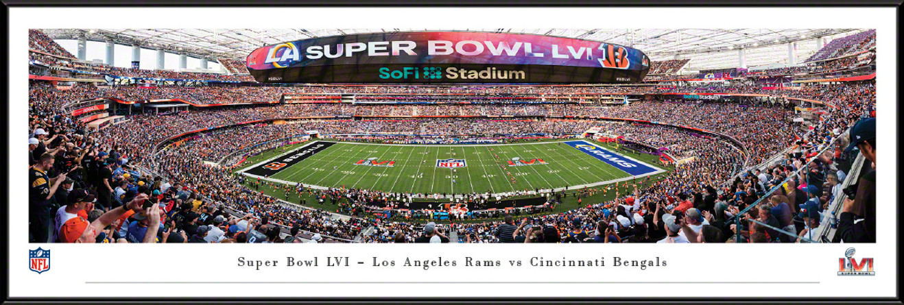 2022 Super Bowl LVI Kickoff Panoramic Poster - Los Angeles Rams