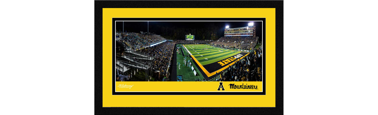 Appalachian State Football Framed Panoramic Picture - Kidd Brewer Stadium Wall Decor