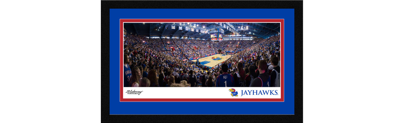 Kansas Jayhawks Basketball Framed Panoramic Picture - Allen Fieldhouse Wall Decor
