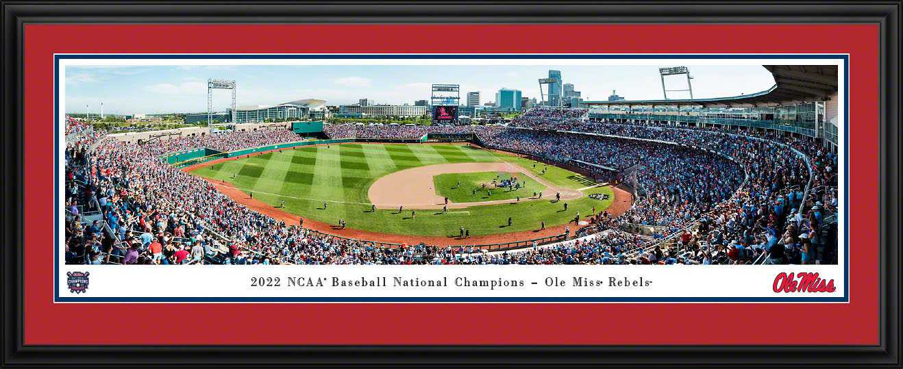 2022 College World Series Baseball Panoramic Picture - Ole Miss Rebels