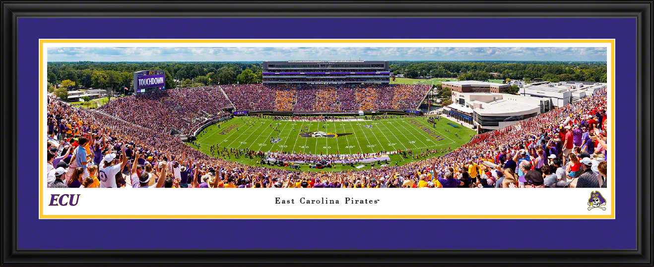 East Carolina Pirates Football Panoramic Picture - Dowdy-Ficklen Stadium Fan Cave Decor