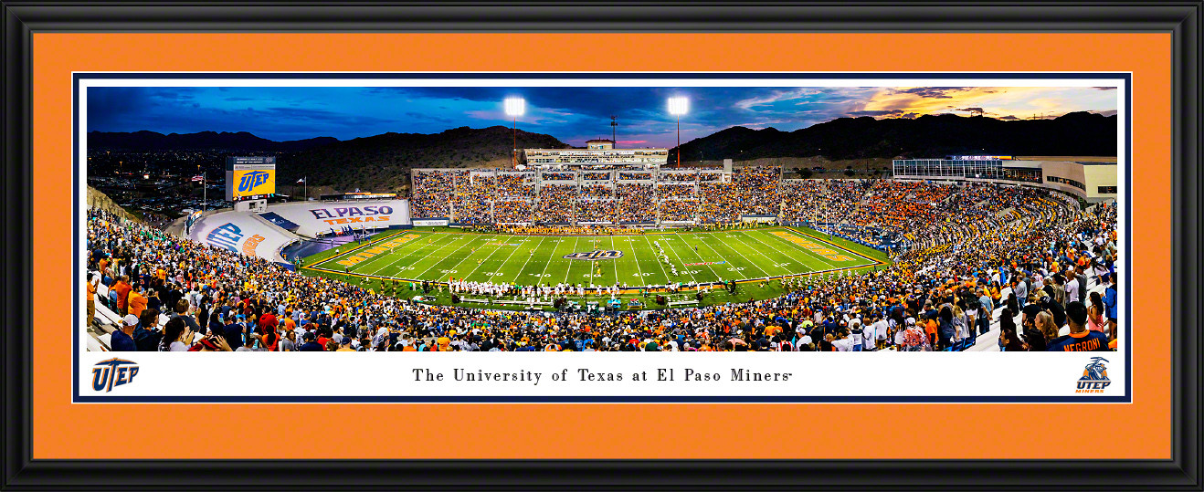 UTEP Miners Football Panoramic Picture - Sun Bowl Fan Cave Decor