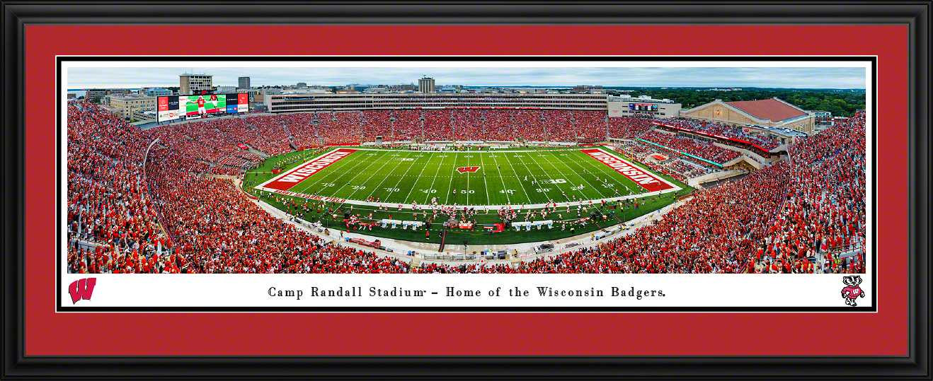Wisconsin Badgers Football Panoramic Picture - Camp Randall Fan Cave Decor